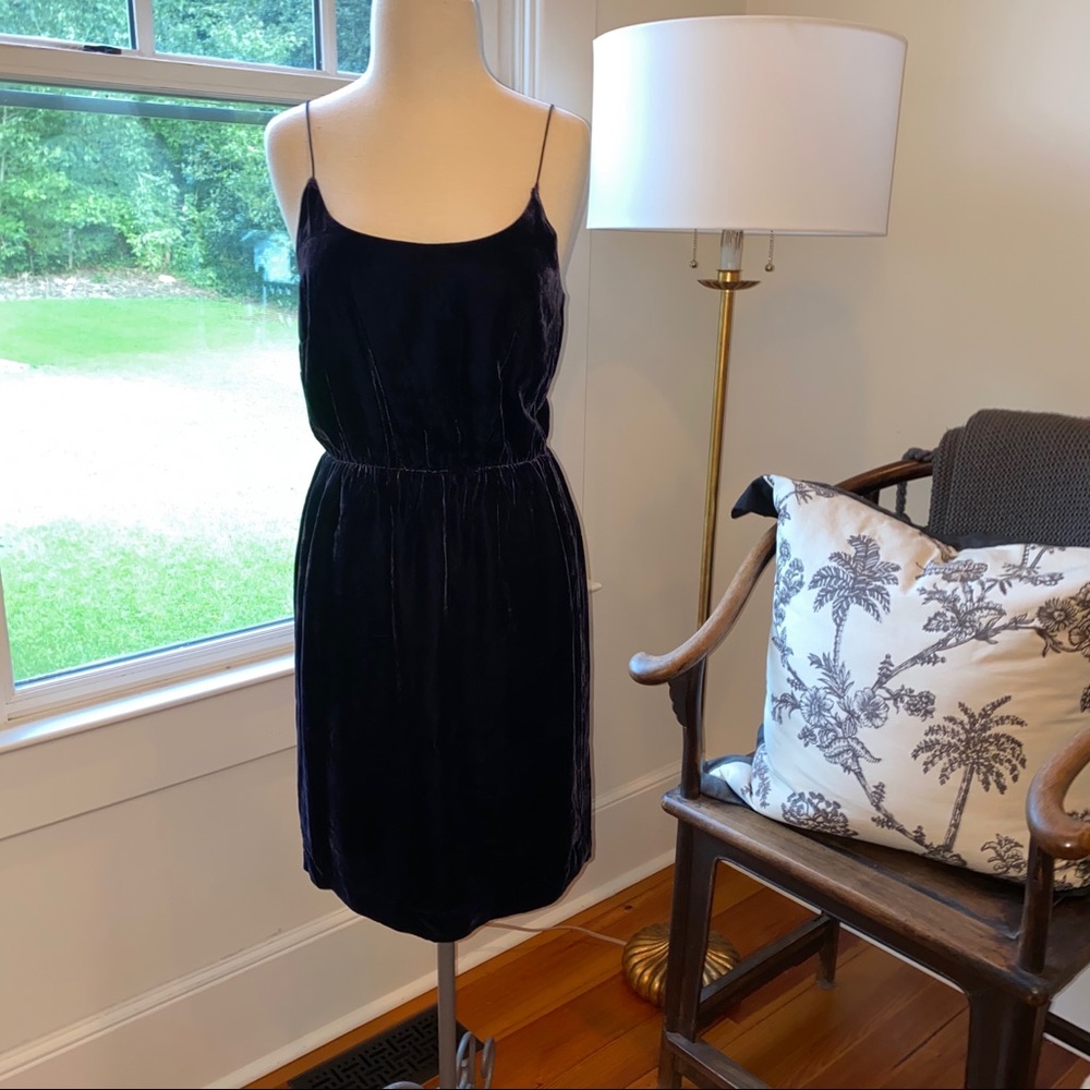 J. CREW Velvet Navy Dress